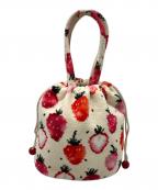 LOVERARY by FEILERラブラリー バイ フェイラー）の古着「ストロベリートートバッグ」｜ベージュ×レッド