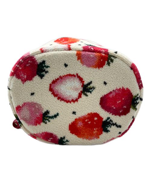 LOVERARY by FEILER（ラブラリー バイ フェイラー）loverary by feiler (ラブラリー バイ フェイラー) ストロベリートートバッグ ベージュ×レッドの古着・服飾アイテム