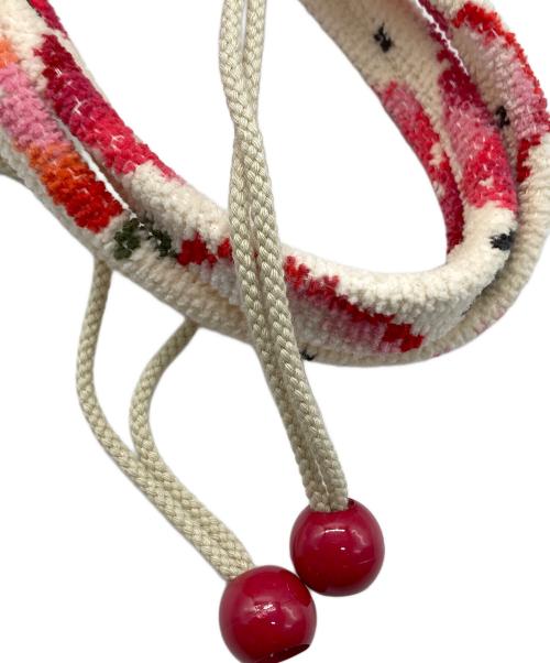 LOVERARY by FEILER（ラブラリー バイ フェイラー）loverary by feiler (ラブラリー バイ フェイラー) ストロベリートートバッグ ベージュ×レッドの古着・服飾アイテム