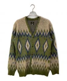 Needles（ニードルズ）の古着「Diamond Mohair Cardigan」｜カーキ×ベージュ