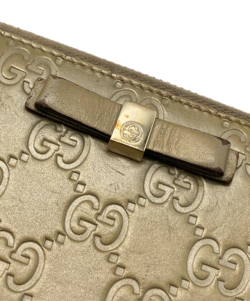 GUCCI（グッチ）GUCCI (グッチ) ラウンドファスナー財布 ゴールドの古着・服飾アイテム