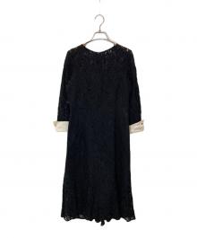 GRACE CONTINENTAL（（グレースコンチネンタル）の古着「シルクカフス付レースワンピース」｜ブラック