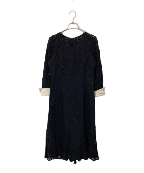 GRACE CONTINENTAL（（グレースコンチネンタル）GRACE CONTINENTAL (（グレースコンチネンタル) シルクカフス付レースワンピース ブラック サイズ:36の古着・服飾アイテム