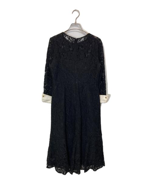 GRACE CONTINENTAL（（グレースコンチネンタル）GRACE CONTINENTAL (（グレースコンチネンタル) シルクカフス付レースワンピース ブラック サイズ:36の古着・服飾アイテム