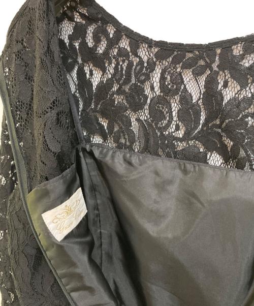 GRACE CONTINENTAL（（グレースコンチネンタル）GRACE CONTINENTAL (（グレースコンチネンタル) シルクカフス付レースワンピース ブラック サイズ:36の古着・服飾アイテム