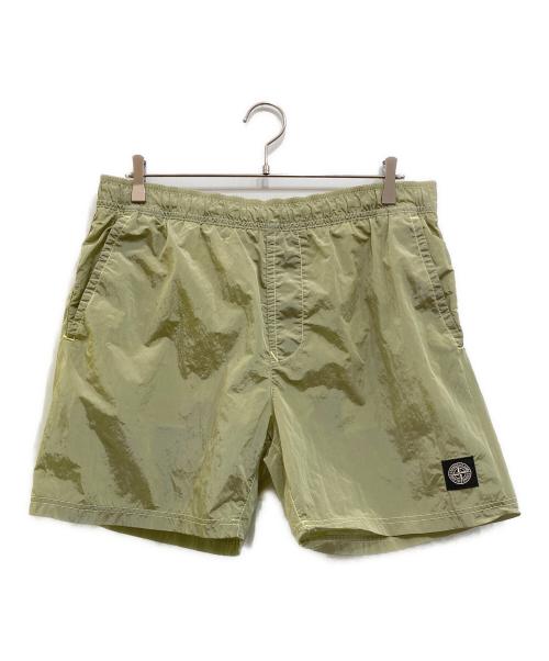 STONE ISLAND（ストーンアイランド）STONE ISLAND (ストーンアイランド) Garment Dyed Nylon Metal Patch Logo Swim Short オリーブイエロー サイズ:Lの古着・服飾アイテム