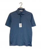 GRAN SASSOグランサッソ）の古着「マーセライズ コットン シルケット加工ポロシャツ」｜ブルー