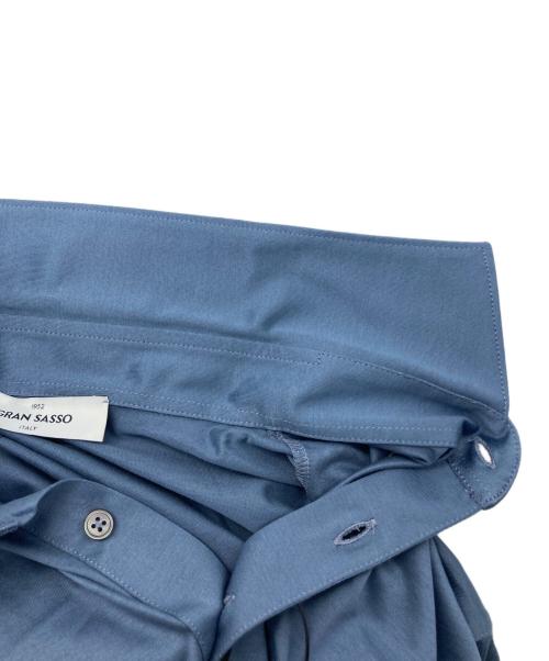GRAN SASSO（グランサッソ）GRAN SASSO (グランサッソ) マーセライズ コットン シルケット加工ポロシャツ ブルー サイズ:46の古着・服飾アイテム