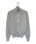 GRAN SASSOグランサッソ）の古着「12ゲージソフトコットンスタンドカラーニットブルゾン」｜グレー