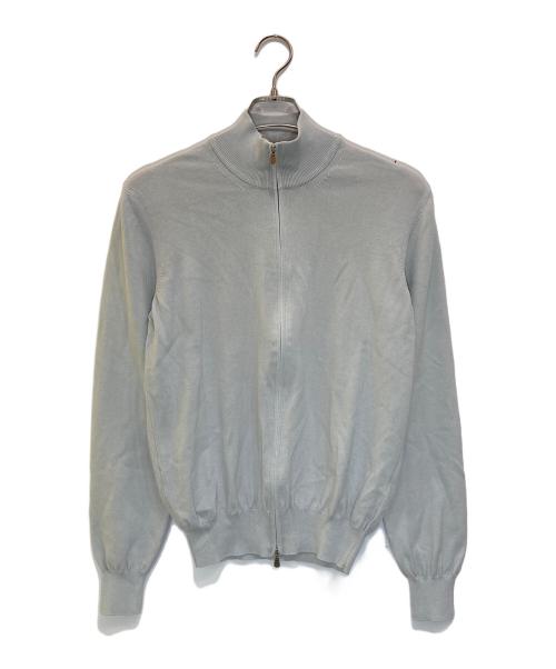 GRAN SASSO（グランサッソ）GRAN SASSO (グランサッソ) 12ゲージソフトコットンスタンドカラーニットブルゾン グレー サイズ:46の古着・服飾アイテム