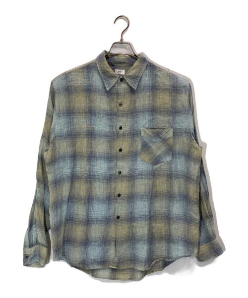 RHC Ron Herman（アールエイチシー ロンハーマン）RHC Ron Herman (アールエイチシー ロンハーマン) リネンオンブレチェックシャツ ブルー サイズ:Mの古着・服飾アイテム
