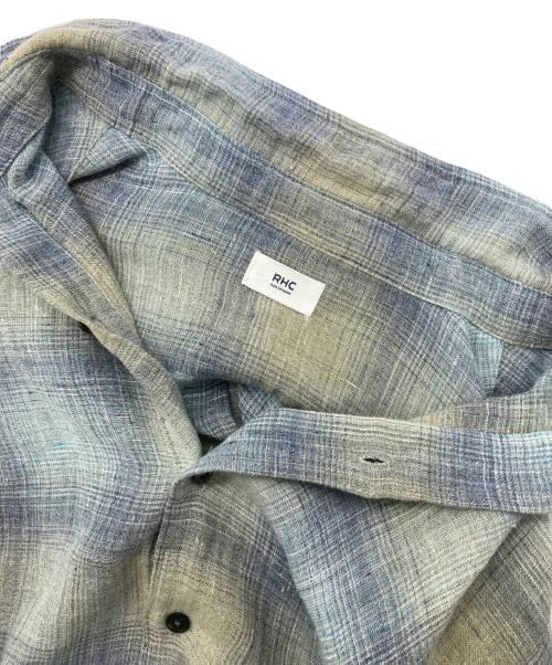 RHC Ron Herman（アールエイチシー ロンハーマン）RHC Ron Herman (アールエイチシー ロンハーマン) リネンオンブレチェックシャツ ブルー サイズ:Mの古着・服飾アイテム