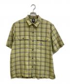 NIKE ACGナイキエーシージー）の古着「ワークチェックシャツ」｜グリーン×イエロー