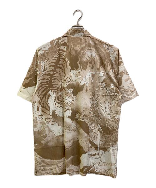 GrowthRing & Supply（グロースリング&サプライ）GrowthRing & Supply (グロースリング&サプライ) DOWNHILL TIGER & DRAGON  OVERPRINT SHIRT ベージュの古着・服飾アイテム