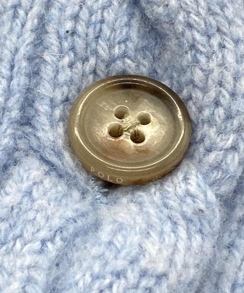 POLO RALPH LAUREN（ポロ・ラルフローレン）POLO RALPH LAUREN (ポロ・ラルフローレン) カシミヤ混ケーブルニットカーディガン ブルー サイズ:Sの古着・服飾アイテム