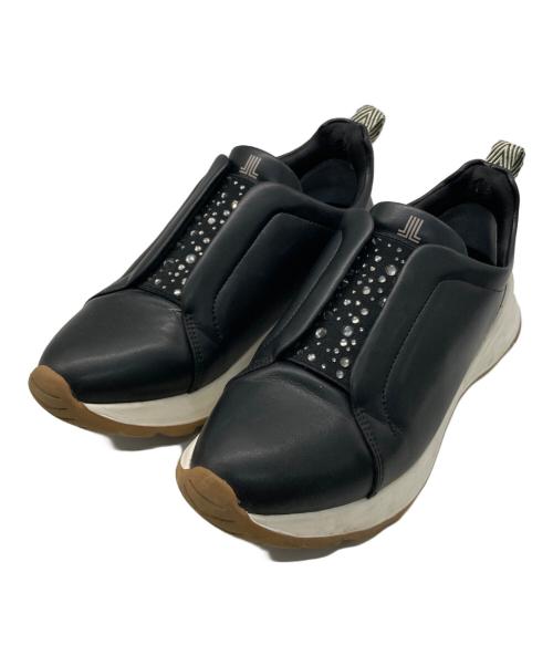 LANVIN en Bleu（ランバンオンブルー）LANVIN en Bleu (ランバンオンブルー) 厚底ビジュースリッポンスニーカー ブラック サイズ:23.5cmの古着・服飾アイテム