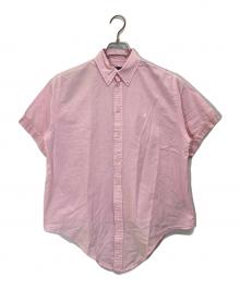 POLO RALPH LAUREN（ポロ・ラルフローレン）の古着「フロントリボンオックスフォードシャツ」｜ピンク