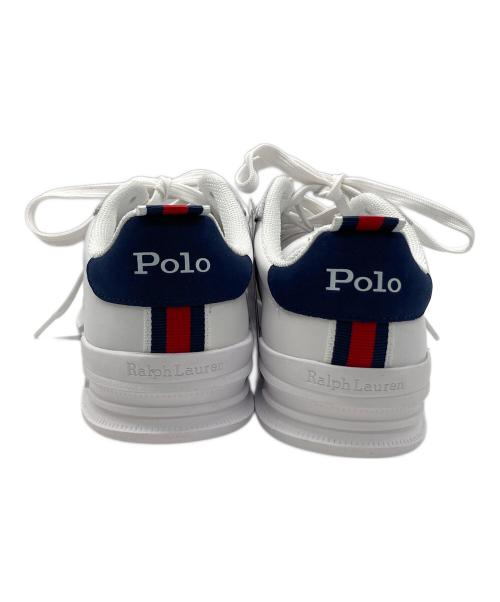 POLO RALPH LAUREN（ポロ・ラルフローレン）POLO RALPH LAUREN (ポロ・ラルフローレン) ヘリテージ Court II レザー スニーカー ホワイト サイズ:SIZE 25.5cmの古着・服飾アイテム