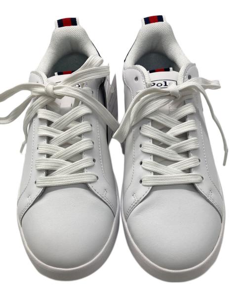 POLO RALPH LAUREN（ポロ・ラルフローレン）POLO RALPH LAUREN (ポロ・ラルフローレン) ヘリテージ Court II レザー スニーカー ホワイト サイズ:SIZE 25.5cmの古着・服飾アイテム