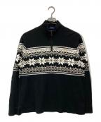 POLO RALPH LAURENポロ・ラルフローレン）の古着「スノーフレークハーフジップスウェット」｜ブラック