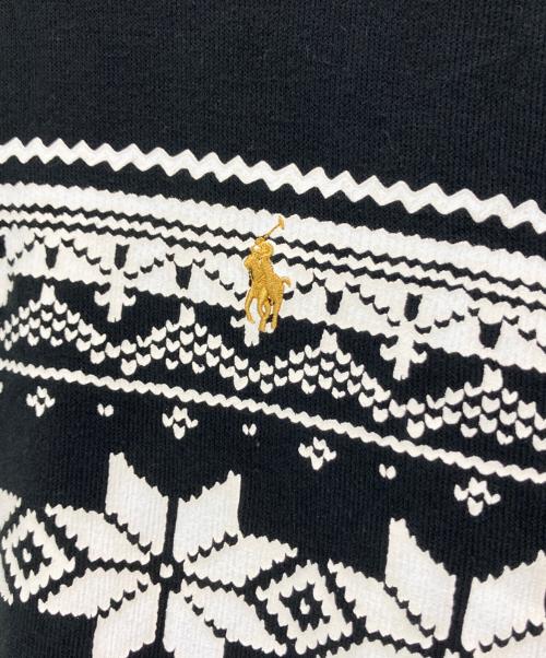 POLO RALPH LAUREN（ポロ・ラルフローレン）POLO RALPH LAUREN (ポロ・ラルフローレン) スノーフレークハーフジップスウェット ブラック サイズ:Lの古着・服飾アイテム