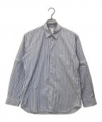 COMME des GARCONS SHIRTコムデギャルソンシャツ）の古着「STRIPE ZIPPER ON L/S SHIRT」｜ブルー×ホワイト