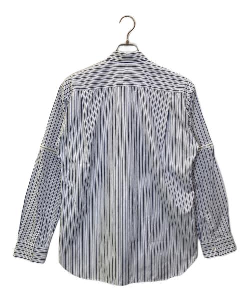 COMME des GARCONS SHIRT（コムデギャルソンシャツ）COMME des GARCONS SHIRT (コムデギャルソンシャツ) STRIPE ZIPPER ON L/S SHIRT ブルー×ホワイト サイズ:Sの古着・服飾アイテム