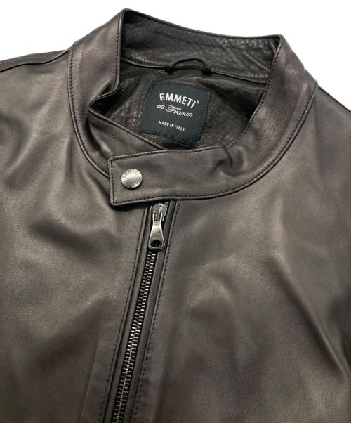 EMMETI（エンメティ）EMMETI (エンメティ) JURI ユリ シングルレザージャケット ダークブラウン サイズ:56の古着・服飾アイテム