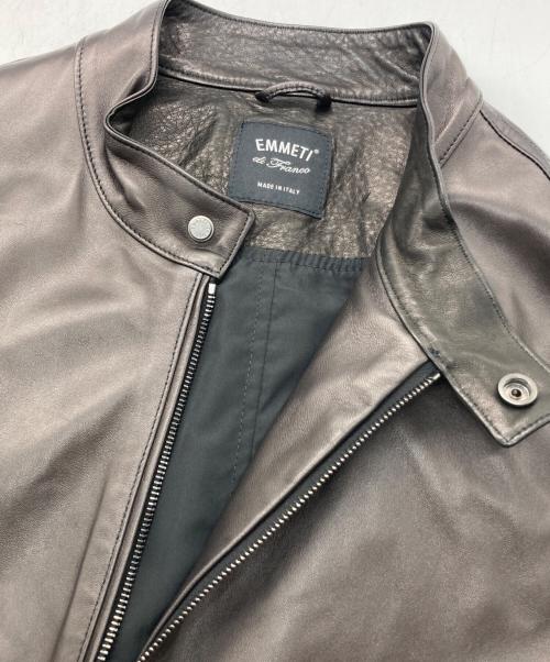 EMMETI（エンメティ）EMMETI (エンメティ) JURI ユリ シングルレザージャケット ダークブラウン サイズ:56の古着・服飾アイテム