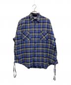 FACETASMファセッタズム）の古着「チェックシャツ」｜グレー×ブルー