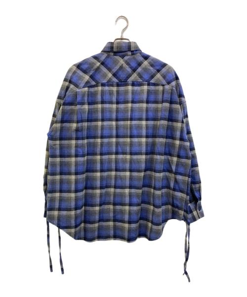FACETASM（ファセッタズム）FACETASM (ファセッタズム) チェックシャツ グレー×ブルー サイズ:Mの古着・服飾アイテム