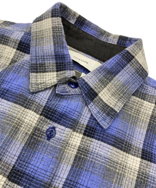 FACETASM（ファセッタズム）FACETASM (ファセッタズム) チェックシャツ グレー×ブルー サイズ:Mの古着・服飾アイテム