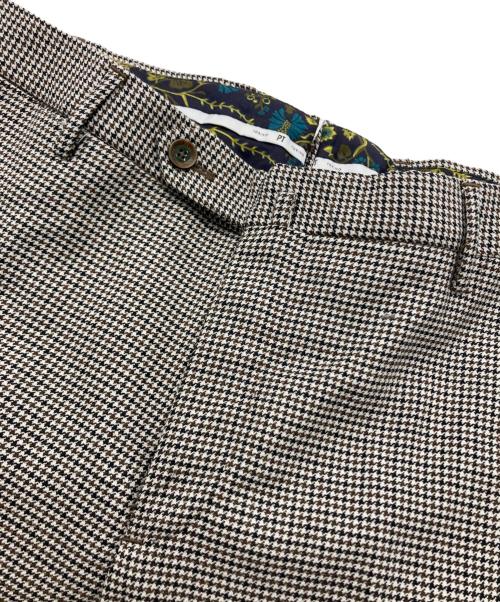 PT TORINO（ピーティートリノ）PT TORINO (ピーティートリノ) 千鳥柄スラックス グレー×ブラウン サイズ:58の古着・服飾アイテム