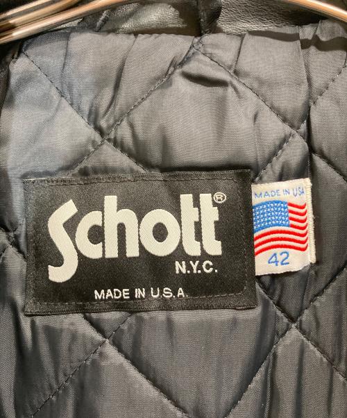 Schott（ショット）Schott (ショット) レザーコート ブラック サイズ:42の古着・服飾アイテム