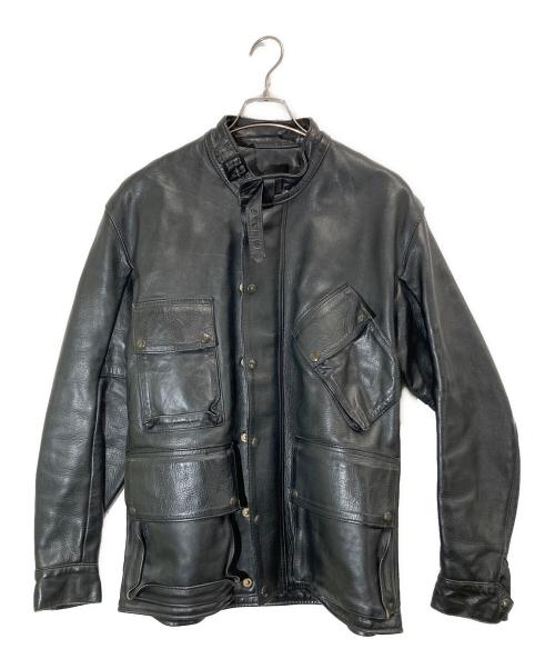 VANSON（バンソン）VANSON (バンソン) TT モーターサイクルレザージャケット ブラック サイズ:40の古着・服飾アイテム