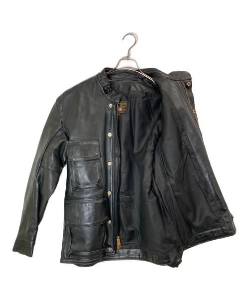 VANSON（バンソン）VANSON (バンソン) TT モーターサイクルレザージャケット ブラック サイズ:40の古着・服飾アイテム