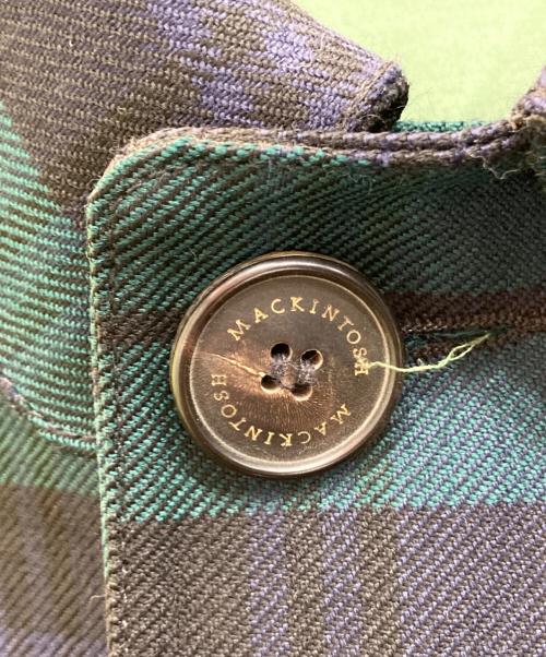 MACKINTOSH（マッキントッシュ）MACKINTOSH (マッキントッシュ) ブラックウォッチ ウールゴム引きコート ネイビー×グリーン サイズ:42の古着・服飾アイテム