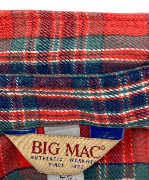 big mac（ビッグマック）BIG MAC (ビッグマック) ヴィンテージチェックシャツ レッド サイズ:Lの古着・服飾アイテム