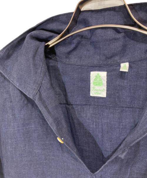 finamore（フィナモレ）Finamore (フィナモレ) リネンプルオーバーシャツ ネイビー サイズ:18の古着・服飾アイテム