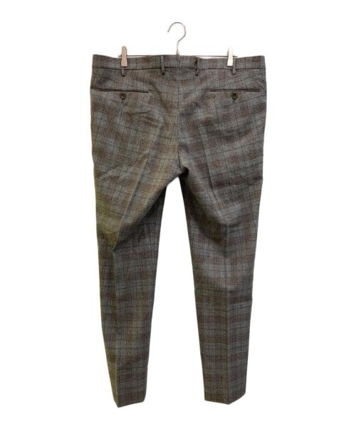 PT TORINO（ピーティートリノ）PT TORINO (ピーティートリノ) チェックスラックス ブラウン×グレー サイズ:SIZE 58の古着・服飾アイテム