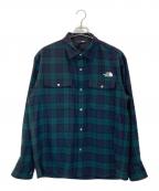THE NORTH FACEザ ノース フェイス）の古着「Brushwood Wool L/S Shirt」｜ブラック×グリーン