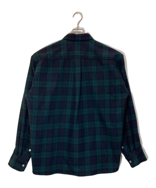 THE NORTH FACE（ザ ノース フェイス）THE NORTH FACE (ザ ノース フェイス) Brushwood Wool L/S Shirt ブラック×グリーン サイズ:XLの古着・服飾アイテム