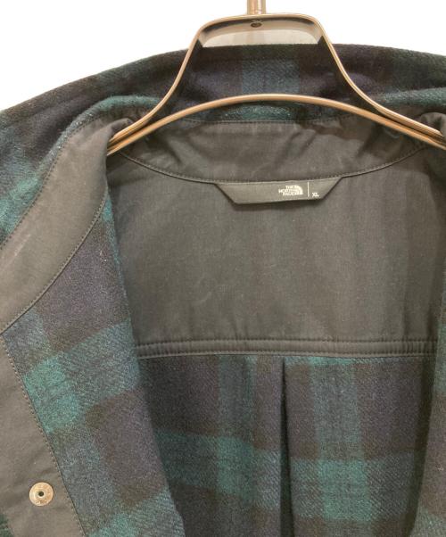 THE NORTH FACE（ザ ノース フェイス）THE NORTH FACE (ザ ノース フェイス) Brushwood Wool L/S Shirt ブラック×グリーン サイズ:XLの古着・服飾アイテム