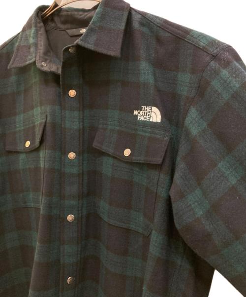 THE NORTH FACE（ザ ノース フェイス）THE NORTH FACE (ザ ノース フェイス) Brushwood Wool L/S Shirt ブラック×グリーン サイズ:XLの古着・服飾アイテム