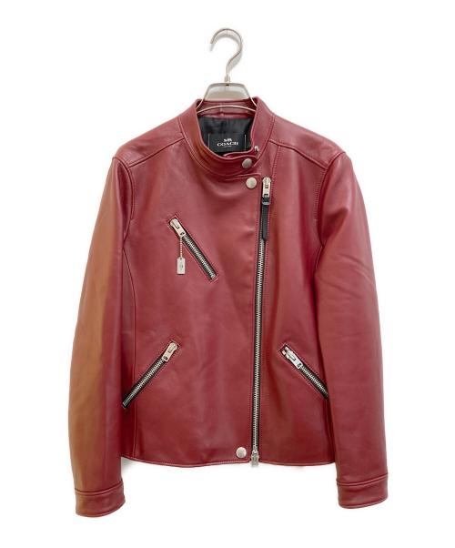 COACH（コーチ）COACH (コーチ) アップタウンレーサージャケット レッド サイズ:Mの古着・服飾アイテム