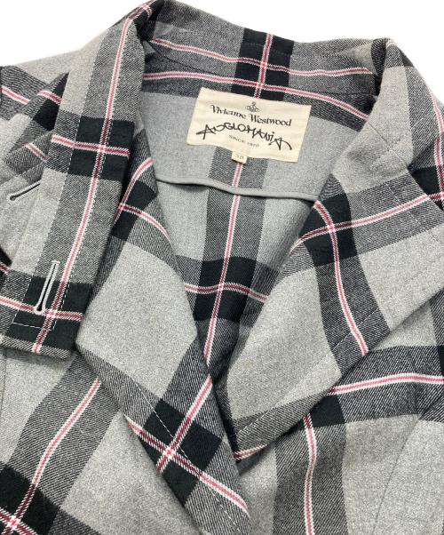 Vivienne Westwood ANGLOMANIA（ヴィヴィアンウエストウッドアングロマニア）Vivienne Westwood ANGLOMANIA (ヴィヴィアンウエストウッドアングロマニア) タータンチェックジャケット グレー サイズ:38の古着・服飾アイテム