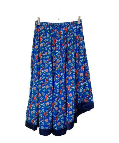 BLAMINK（ブラミンク）BLAMINK (ブラミンク) シルクコンビフラワースカート ブルー サイズ:36の古着・服飾アイテム