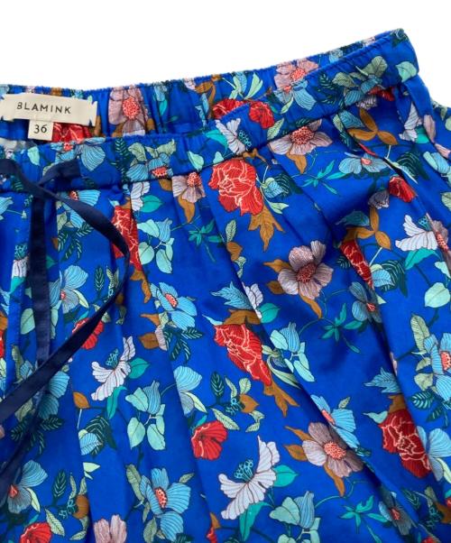 BLAMINK（ブラミンク）BLAMINK (ブラミンク) シルクコンビフラワースカート ブルー サイズ:36の古着・服飾アイテム