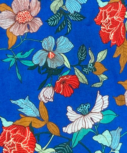 BLAMINK（ブラミンク）BLAMINK (ブラミンク) シルクコンビフラワースカート ブルー サイズ:36の古着・服飾アイテム