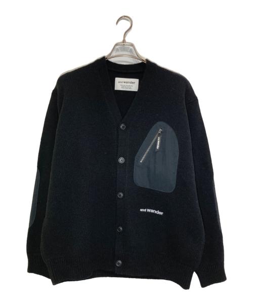 and wander（アンドワンダー）and wander (アンドワンダー) shetland wool cardigan ブラック サイズ:S/Mの古着・服飾アイテム